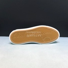 Ferragamo Fashion Calf Leather Black Casual Sneakers For Men 