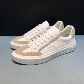 Ferragamo Fashion Calf Leather Casual Sneakers For Men Beige