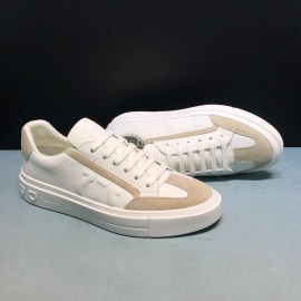 Ferragamo Fashion Calf Leather Casual Sneakers For Men Beige