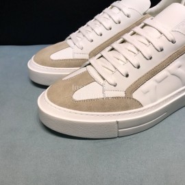 Ferragamo Fashion Calf Leather Casual Sneakers For Men Beige