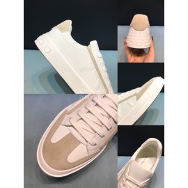 Ferragamo Fashion Calf Leather Casual Sneakers For Men Beige