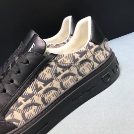 Ferragamo Calf Leather Casual Sneakers For Men 