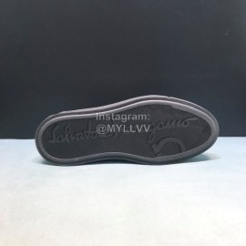 Ferragamo Calf Leather Casual Sneakers For Men 