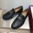 Ferragamo Calf Leather Gancini Buckle Shoes For Men Black