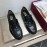 Ferragamo Calf Leather Gancini Buckle Black Shoes For Men