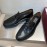 Ferragamo Calf Leather Gancini Buckle Black Shoes For Men