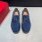 Ferragamo Velvet Cowhide Gancini Buckle Shoes For Men Blue