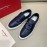 Ferragamo Fashion Calf Leather Casual Loafers For Men Navy
