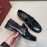 Ferragamo Calf Leather Gancini Buckle Business Shoes For Men Black