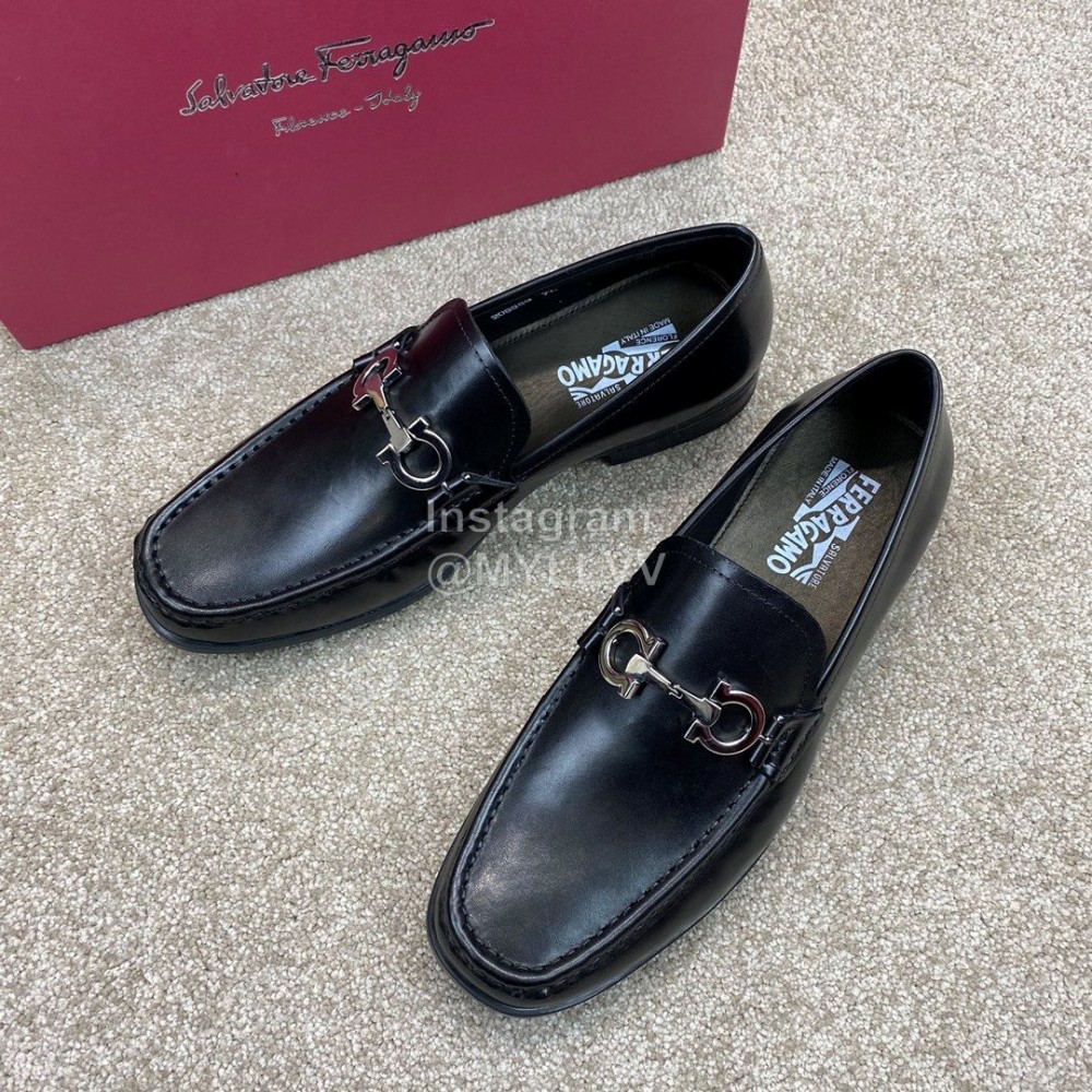 Ferragamo Soft Calf Leather Casual Loafers For Men 