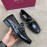 Ferragamo Soft Calf Leather Casual Loafers For Men Black