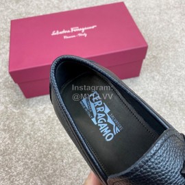 Ferragamo Soft Calf Leather Black Casual Loafers For Men 