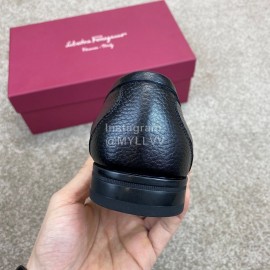 Ferragamo Soft Calf Leather Black Casual Loafers For Men 