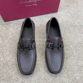 Ferragamo Soft Black Calf Leather Casual Loafers For Men 