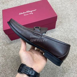 Ferragamo Soft Black Calf Leather Casual Loafers For Men 