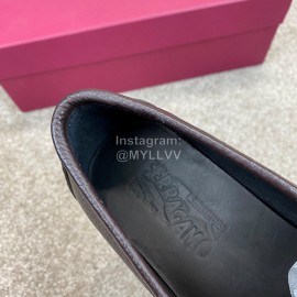 Ferragamo Soft Black Calf Leather Casual Loafers For Men 