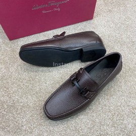 Ferragamo Soft Black Calf Leather Casual Loafers For Men 