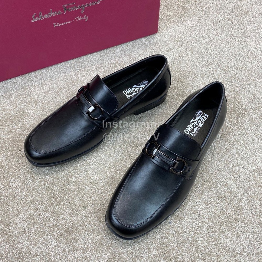 Ferragamo Soft Calf Leather Business Loafers For Men 