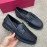 Ferragamo Soft Calf Leather Business Loafers Black For Men 