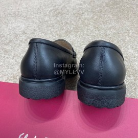 Ferragamo Soft Black Calf Leather Business Loafers For Men 