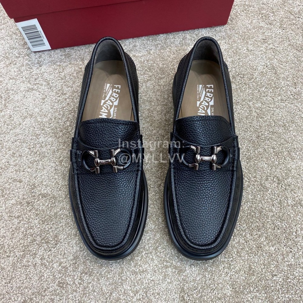 Ferragamo Classic Calf Leather Business Loafers For Men 