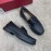Ferragamo Black Calf Leather Metal Buckle Business Loafers For Men 