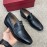 Ferragamo Classic Calf Leather Business Loafers For Men Black