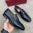 Ferragamo Classic Calf Leather Gancini Buckle Business Loafers For Men Black