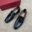 Ferragamo Classic Calf Leather Gancini Buckle Business Loafers Black For Men 