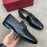 Ferragamo Classic Calf Leather Gancini Buckle Business Loafers Black For Men 