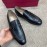 Ferragamo Cowhide Metal Buckle Business Loafers For Men Black