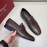 Ferragamo Classic Cowhide Gancini Buckle Business Loafers For Men Brown