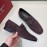 Ferragamo Velvet Cowhide Gancini Buckle Business Loafers For Men Brown