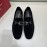 Ferragamo Velvet Cowhide Gancini Buckle Business Loafers For Men Black