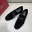 Ferragamo Velvet Cowhide Gancini Buckle Business Loafers For Men Black