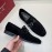 Ferragamo Velvet Cowhide Gancini Buckle Business Loafers For Men Black