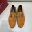Ferragamo Velvet Cowhide Gancini Buckle Business Loafers For Men Tan