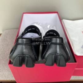 Ferragamo Black Calf Leather Business Shoes For Men