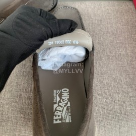 Ferragamo Velvet Calf Leather Business Shoes For Men Gray