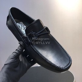Ferragamo Calf Leather Business Shoes Black For Men