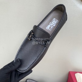 Ferragamo Fashion Cowhide Business Shoes Black For Men