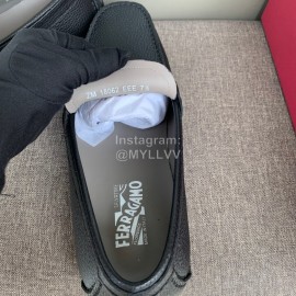 Ferragamo Fashion Cowhide Business Shoes Black For Men