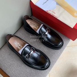 Ferragamo Fashion Cowhide Casual Shoes For Men Black