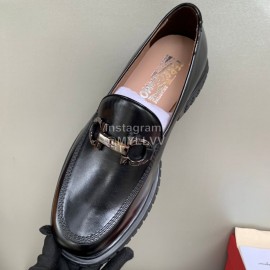 Ferragamo Fashion Cowhide Casual Shoes For Men Black