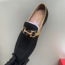 Ferragamo Velvet Cowhide Gancini Buckle Business Shoes For Men