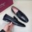 Ferragamo Leather Gancini Buckle Business Shoes For Men Black