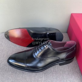 Ferragamo Cowhide Lace Up Business Shoes For Men Black