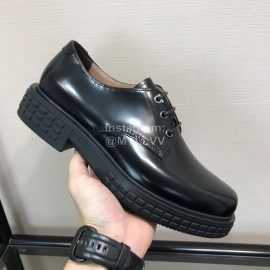 Ferragamo Black Cowhide Lace Up Business Shoes For Men