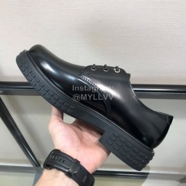 Ferragamo Black Cowhide Lace Up Business Shoes For Men