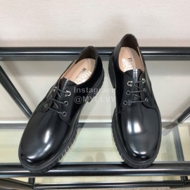 Ferragamo Black Cowhide Lace Up Business Shoes For Men